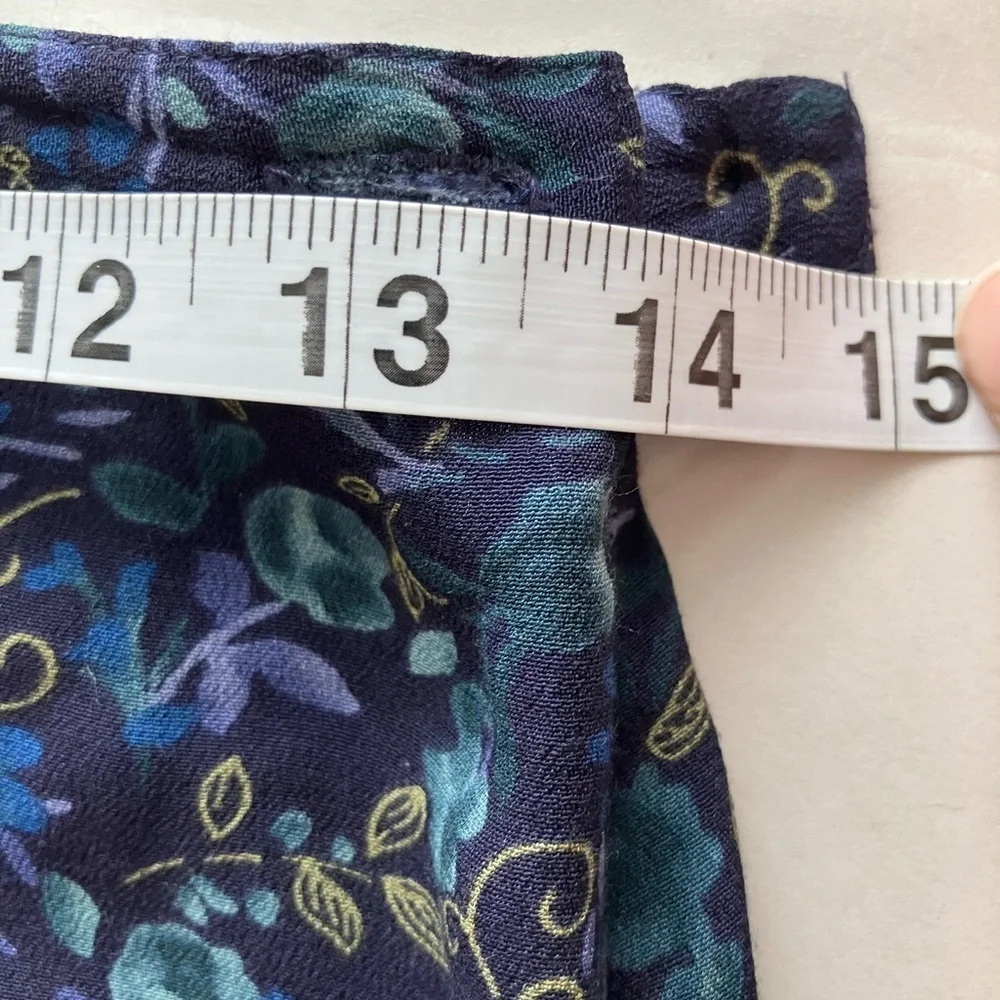 Vintage Talbots Kids Sz 16 Maxi Skirt‎ Rayon Floral Zip Side Casual